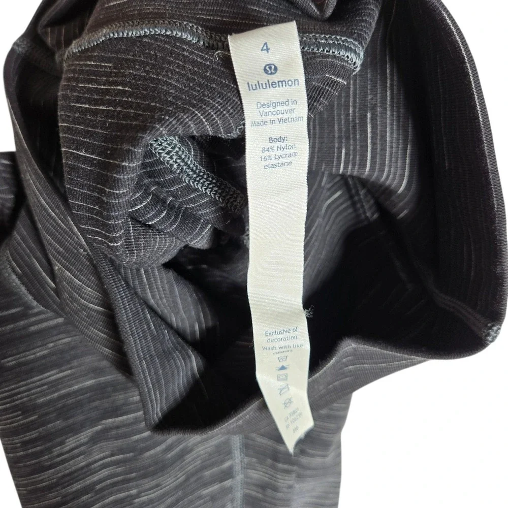 Lululemon Wunder Under High Rise Leggings 4 Space Dye Ombré Black Gray‎ 33